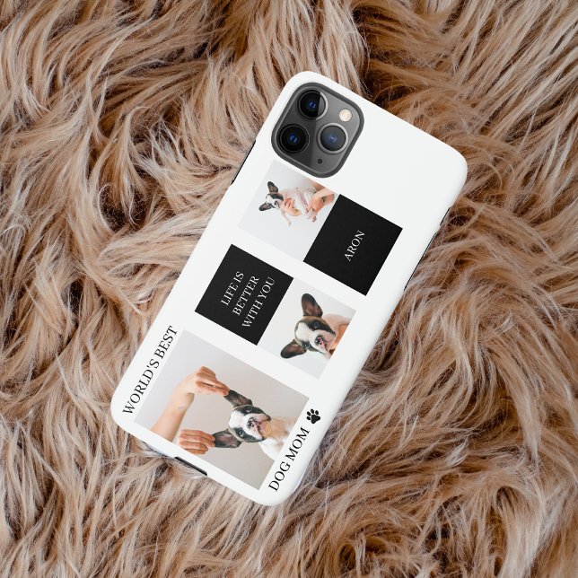 Coque iPhone Monde Meilleur chien maman | Photo de chien de col (Créateur téléchargé)