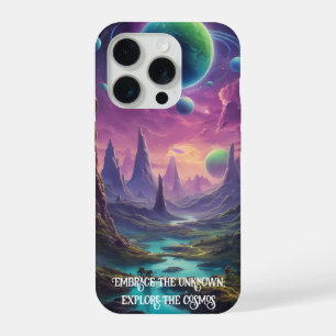 Coque iPhone 15 Pro Mondes extraterrestres aux cieux néon futuristes