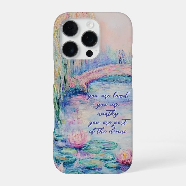 Coque iPhone Monet Inspired You Are Loved, Worthy (Verso)