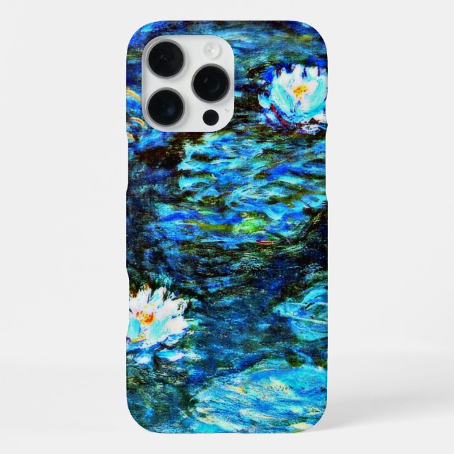 Coque iPhone Monet - Lys d'eau (bleu) (Verso)