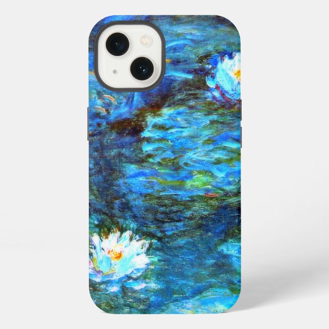 Coque iPhone Monet - Lys d'eau (bleu)  (Verso)