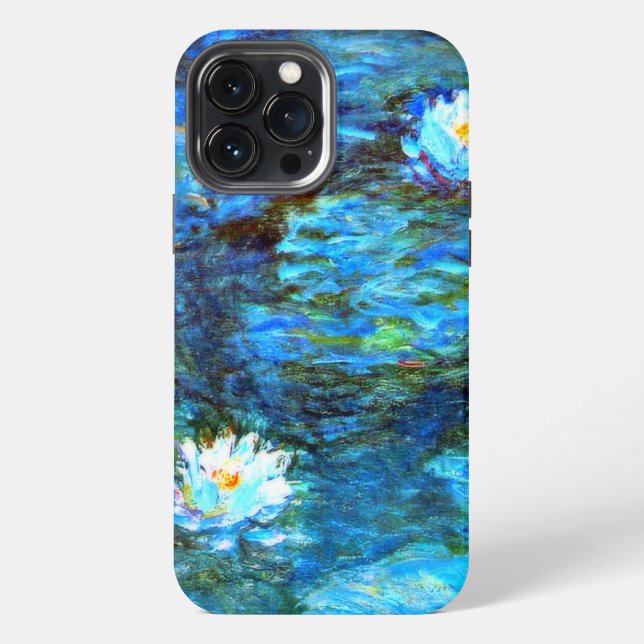 Coque iPhone Monet - Nymphéas (bleu) (Verso)