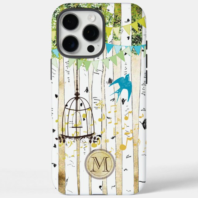 Coque iphone Monogram Birdcage mignonne Bird Bird  (Verso)