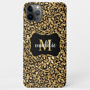 Coque iPhone 11Pro Max Monogram Gold Leopard Nom du Motif