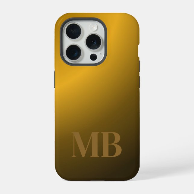 Coque iPhone Monogram Modern Gold Tiger Eye (Verso)