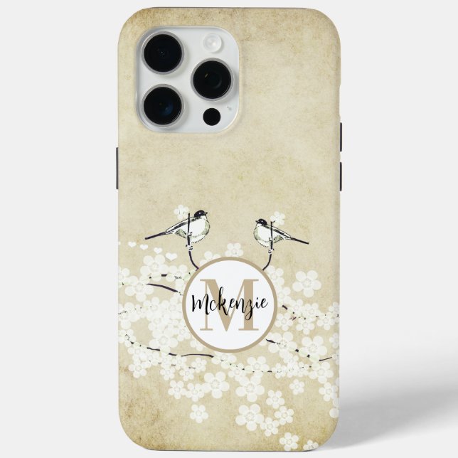 Coque iphone Monogram Purple Rose Cherry Blossoms (Verso)
