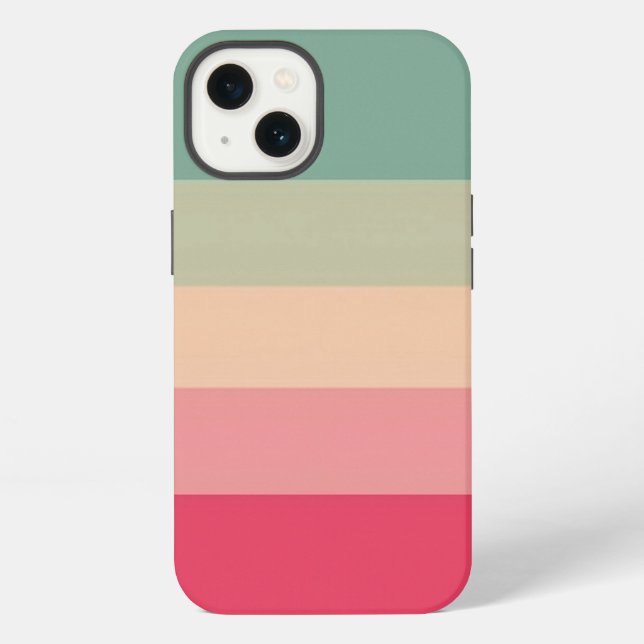 Coque iPhone Monogram vert - Rayure horizontale bloc de couleur (Verso)