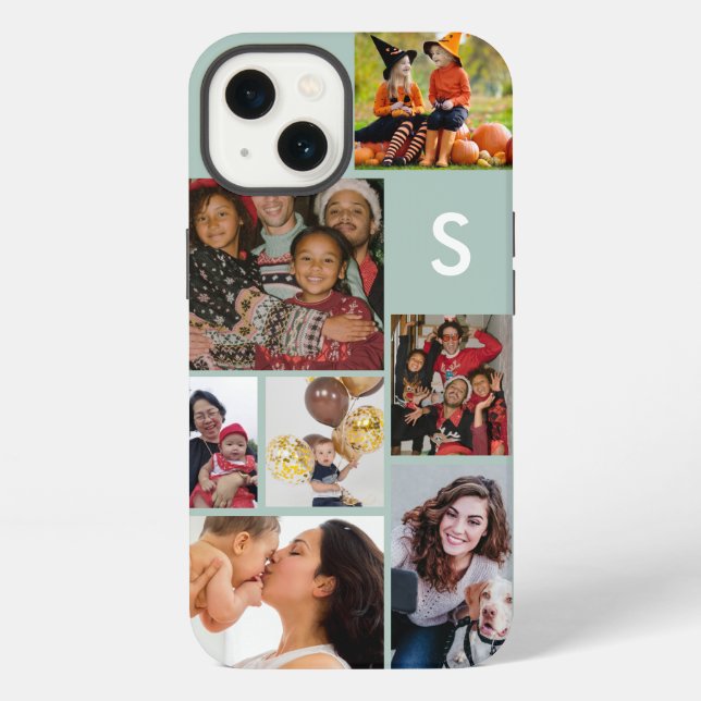 Coque iPhone Monogramme 8 photo collage (Verso)