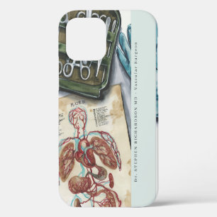 Coque iPhone 12 Monogramme Aquarelle Chirurgien Médecin