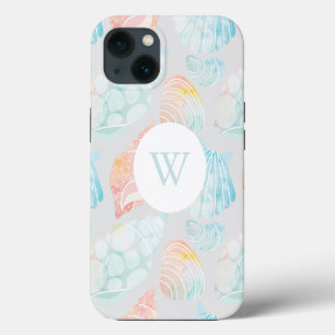 Etui iPhone 13 Monogramme aquarelle Shell