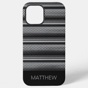 Coque iPhone 12 Pro Max Monogramme Argent Moderne