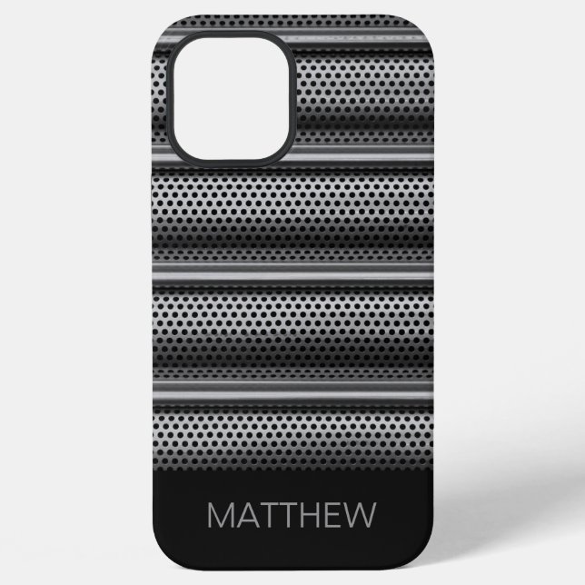 Coque iPhone Monogramme Argent Moderne (Verso)
