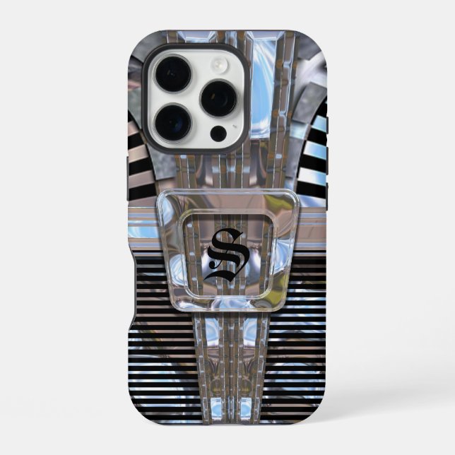 Coque iPhone Monogramme Art Déco (Verso)