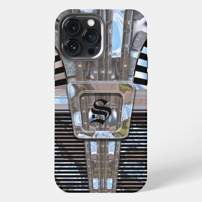 Coque iPhone Monogramme Art Déco (Verso)