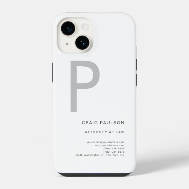 Coque iPhone Monogramme Avocat de droit Moderne (Verso)