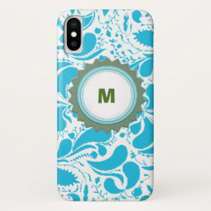 Coque iphone Monogramme bleu