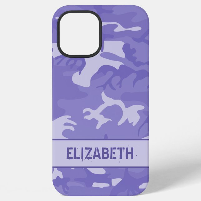 Coque iPhone Monogramme Camouflage Violet (Verso)