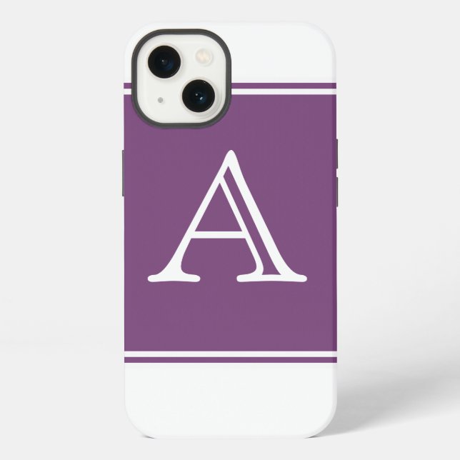 Coque iPhone Monogramme Carré pourpre (Verso)