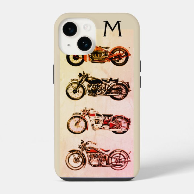 COQUE iPhone MONOGRAMME CLASSIQUE DES MOTOCYCLES VINTAGES (Verso)