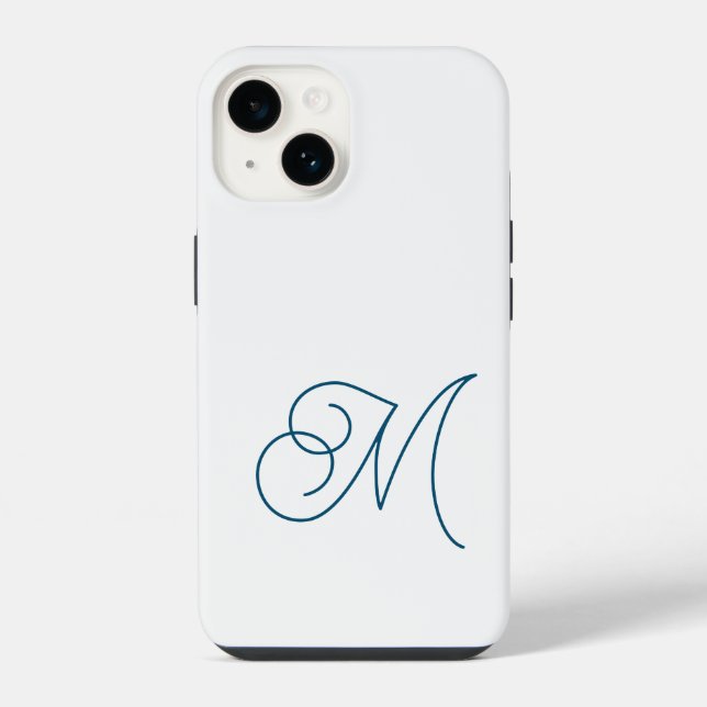 Coque iPhone Monogramme classique Script simple initial (Verso)