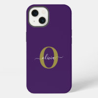 Monogramme customisé Nom du script Purple White Go