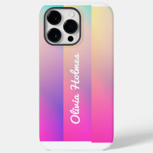 Coque Pour Pour iPhone 14 Pro Max Monogramme de bloc de couleur dégradé rose moderne