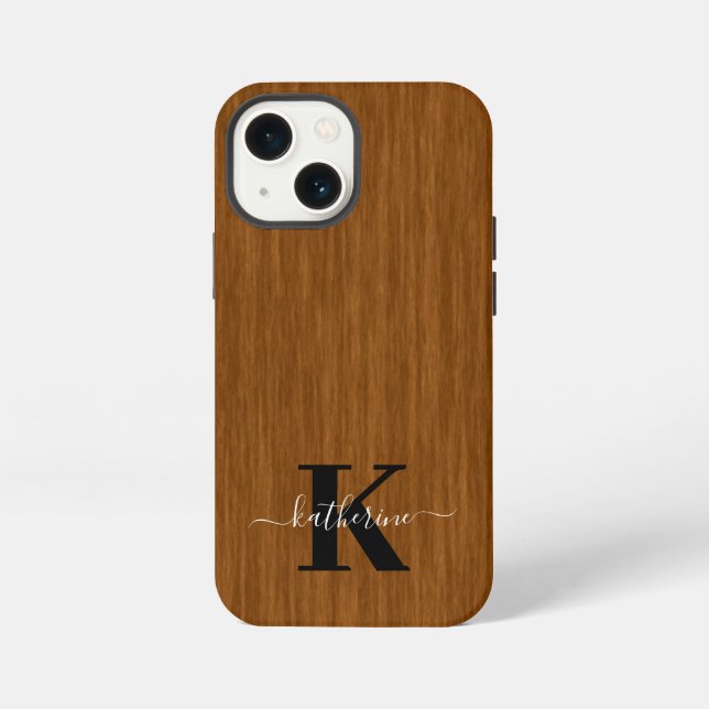 Coque iPhone Monogramme de fond de sol élégant moderne (Verso)