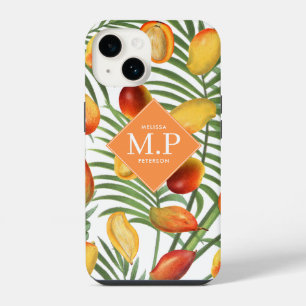Coque Pour iPhone 14 Monogramme de fruit d'été Mango & verdure vintage