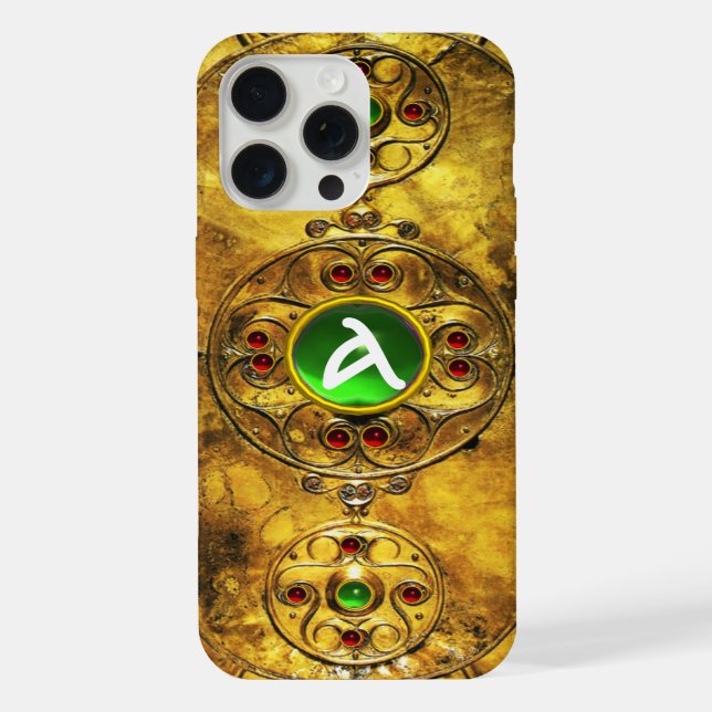 COQUE iPhone MONOGRAMME DE GEM DE L'ÉMERAUDE CELTIQUE WARRIOR S (Verso)