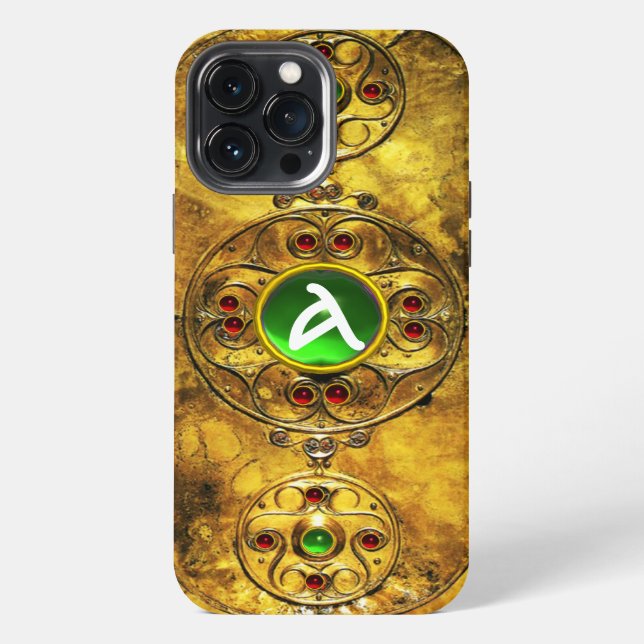 COQUE iPhone MONOGRAMME DE GEM DE L'ÉMERAUDE CELTIQUE WARRIOR S (Verso)