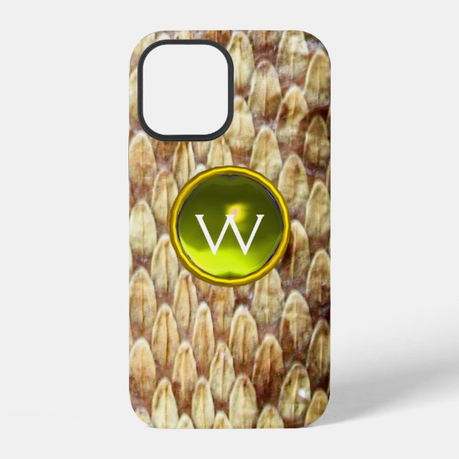 COQUE iPhone MONOGRAMME DE GEM JAUNE CROTALUS (Verso)