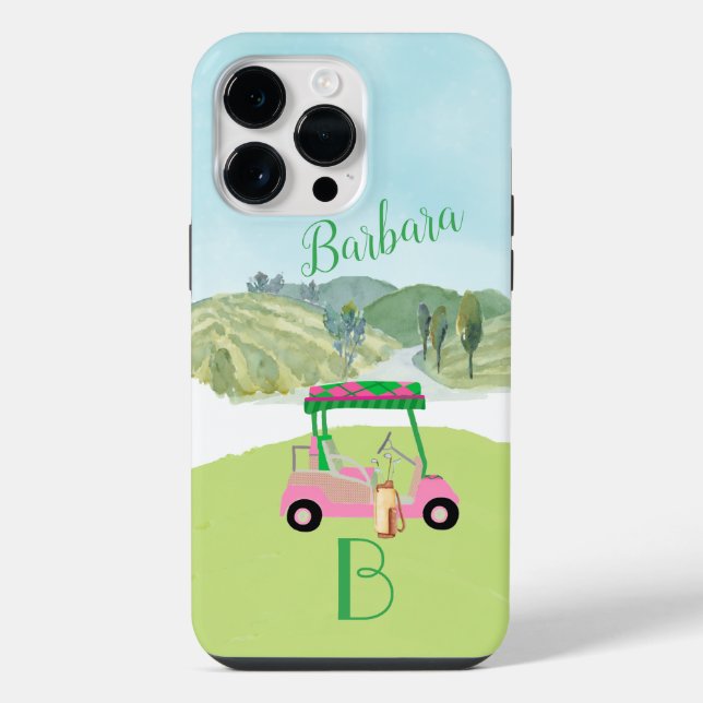 Coque iPhone Monogramme de la scène de golf (Verso)