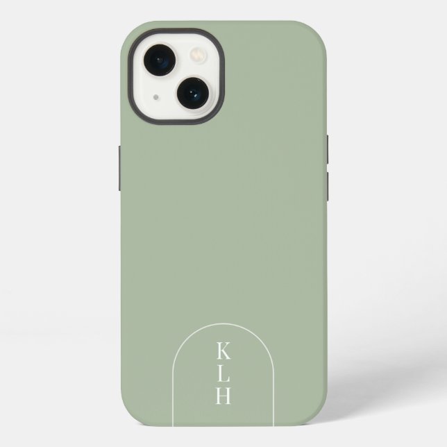 Coque iPhone Monogramme de la taille moderne (Verso)