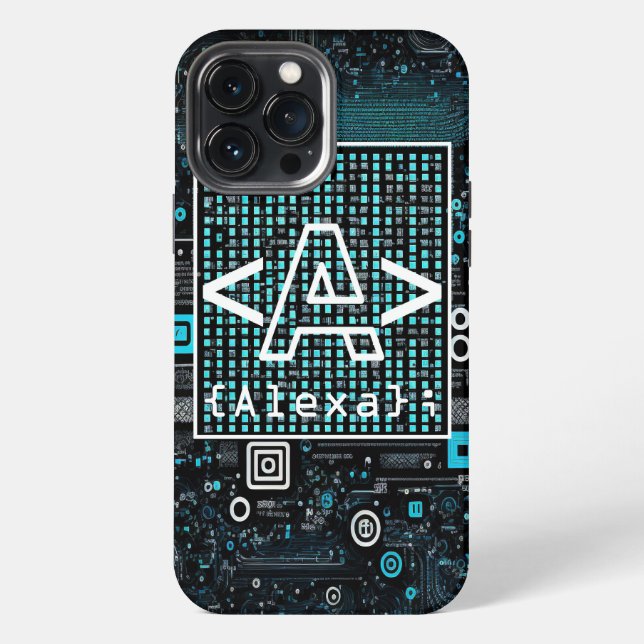 Coque iPhone Monogramme de la technologie de codage Ai - Lettre (Verso)