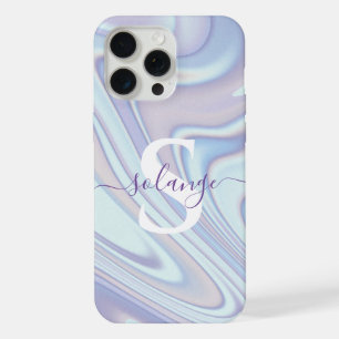 Coque iPhone 15 Pro Max Monogramme de l'holographie de la rampe de lavande