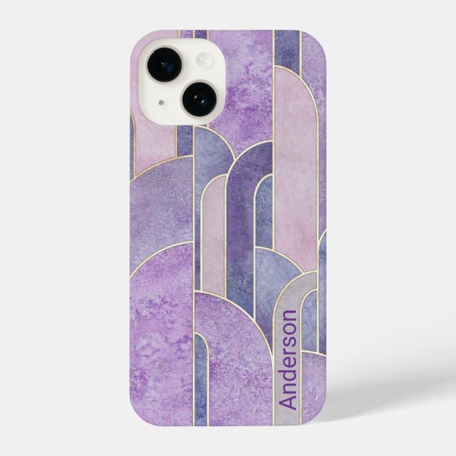 Coque iPhone Monogramme de ligne rétro élégant moderne (Verso)