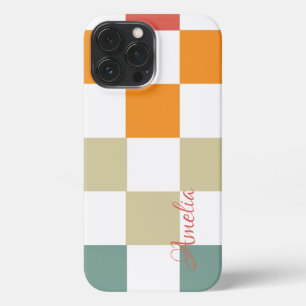 Etui iPhone 13 Pro Max Monogramme de ligne rétro élégant moderne