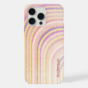 Coque iPhone 15 Pro Max Monogramme de ligne rétro élégant moderne