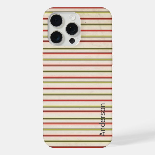 Coque iPhone Monogramme de ligne rétro élégant moderne (Verso)