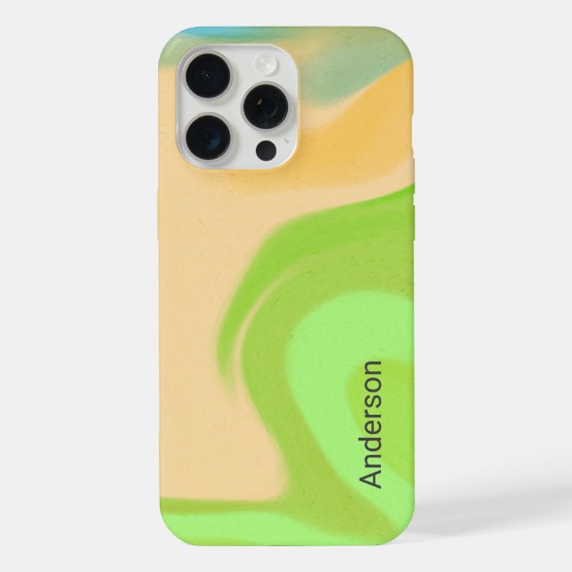 Coque iPhone Monogramme de ligne rétro élégant moderne (Verso)