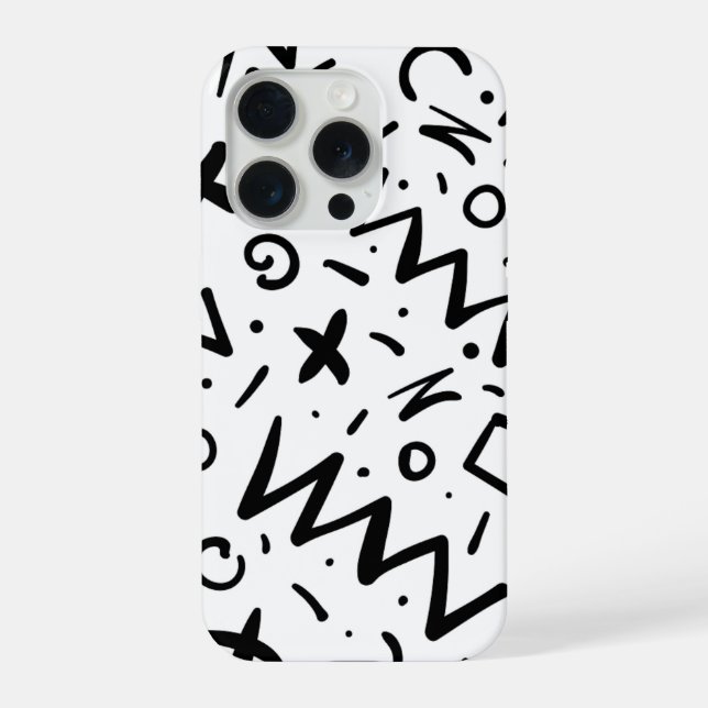 Coque iPhone Monogramme de ligne rétro élégant moderne (Verso)