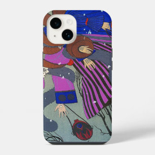 COQUE POUR iPhone 14 MONOGRAMME DE MODE HIVER DE NEIGE ART DÉCO