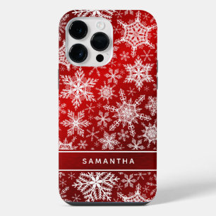Coque Pour Pour iPhone 14 Pro Max Monogramme de Noël Pneus blancs rouges