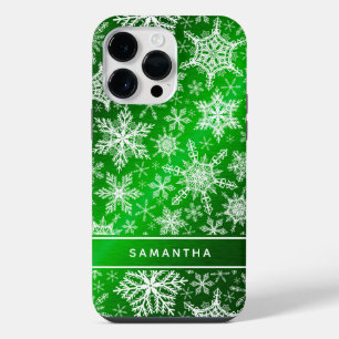 Coque Pour Pour iPhone 14 Pro Max Monogramme de Noël Pneus blancs verts