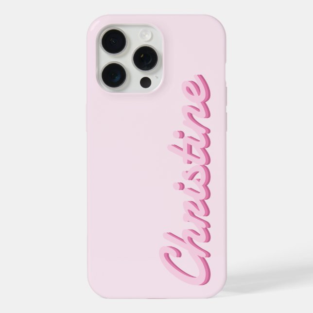 Coque iPhone Monogramme de nom de script moderne simple (Verso)