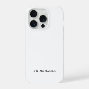Coque iPhone 15 Pro Monogramme de nom noir et blanc moderne