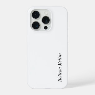 Coque iPhone 15 Pro Monogramme de nom noir et blanc moderne