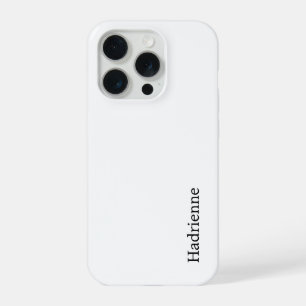 Coque iPhone 15 Pro Monogramme de nom noir et blanc moderne