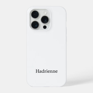Coque iPhone 15 Pro Monogramme de nom noir et blanc moderne