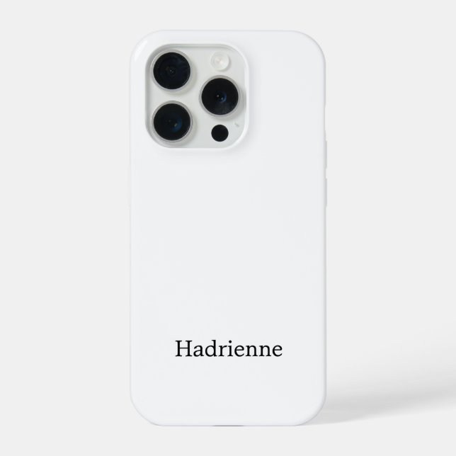 Coque iPhone Monogramme de nom noir et blanc moderne (Verso)